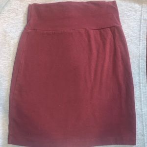 Maroon mini skirt